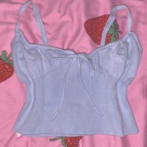 cropped blue tank with bow🎀